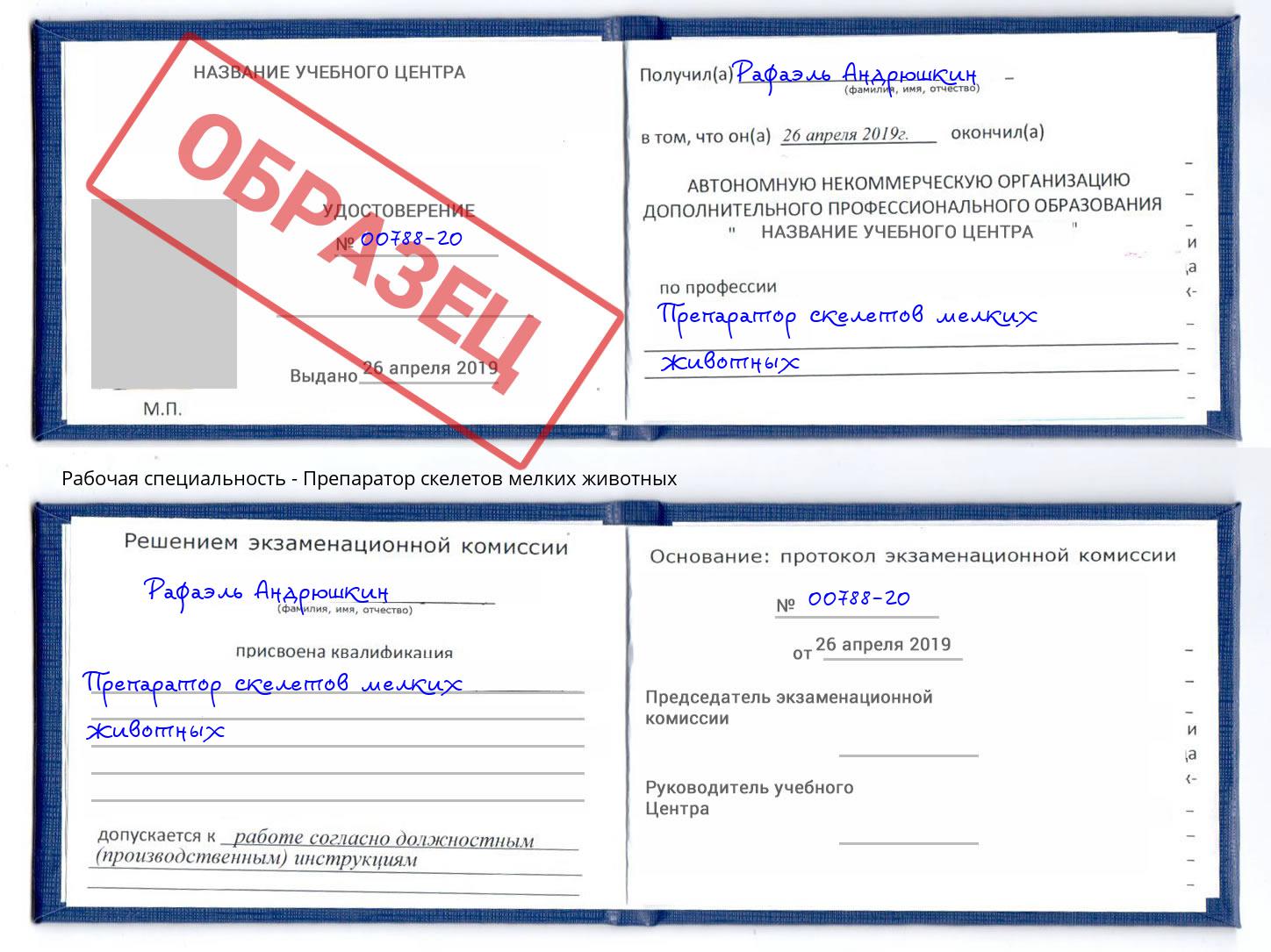 Препаратор скелетов мелких животных Красногорск