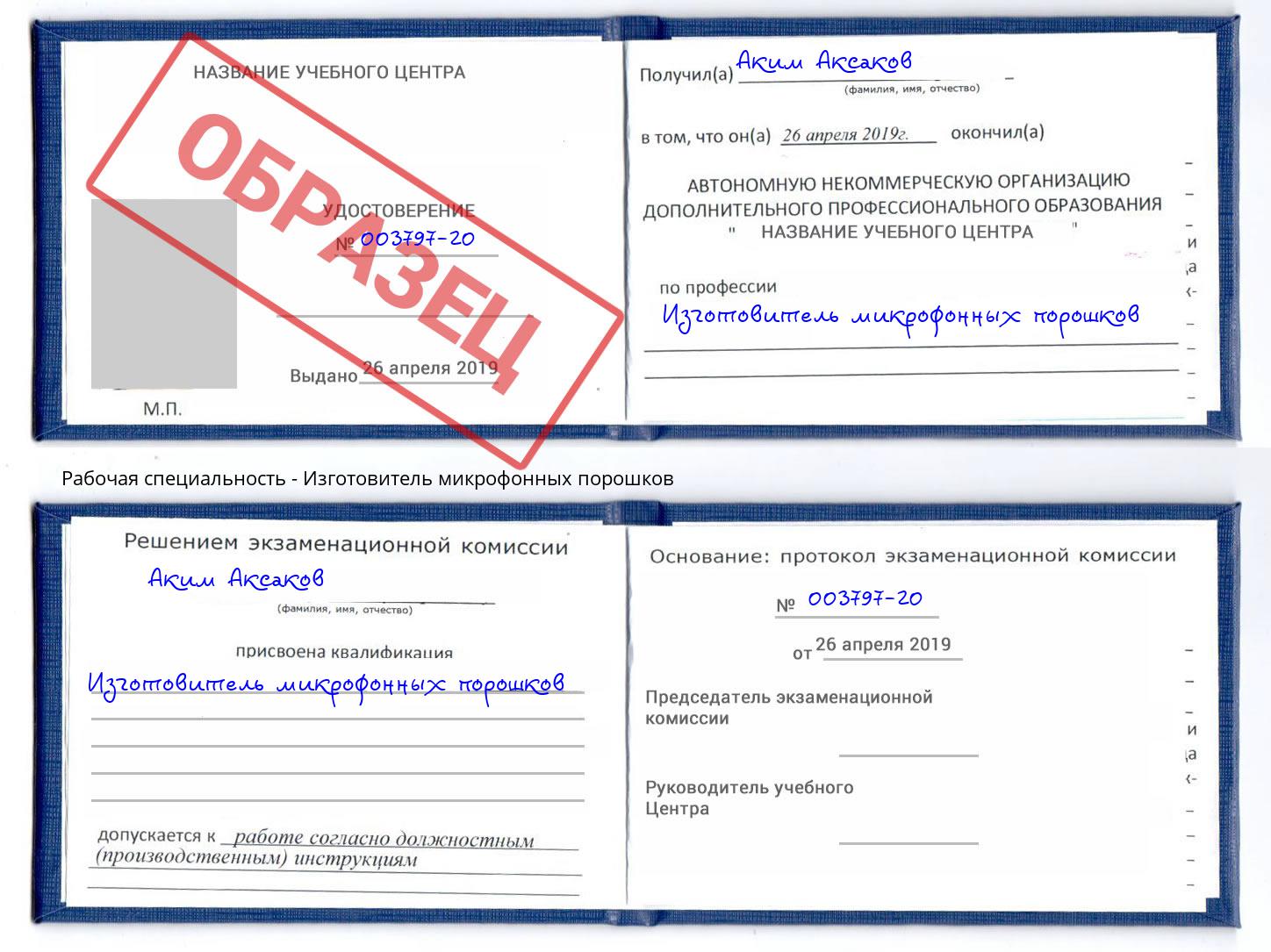 Изготовитель микрофонных порошков Красногорск